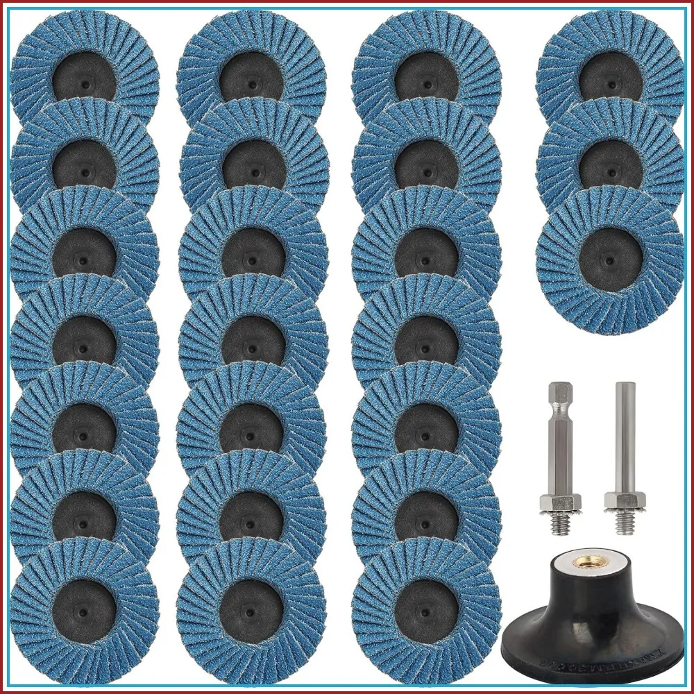 24Pcs 2" Flap Discs 40/60/80/120 Grit, Flat Sanding Discs with 1/4" Holder for Die Grinder Rust Removal
24Pcs 2" Flap Discs 40/60/80/120 Grit, Flat Sanding Discs with 1/4" Holder for Die Grinder Rust Removal