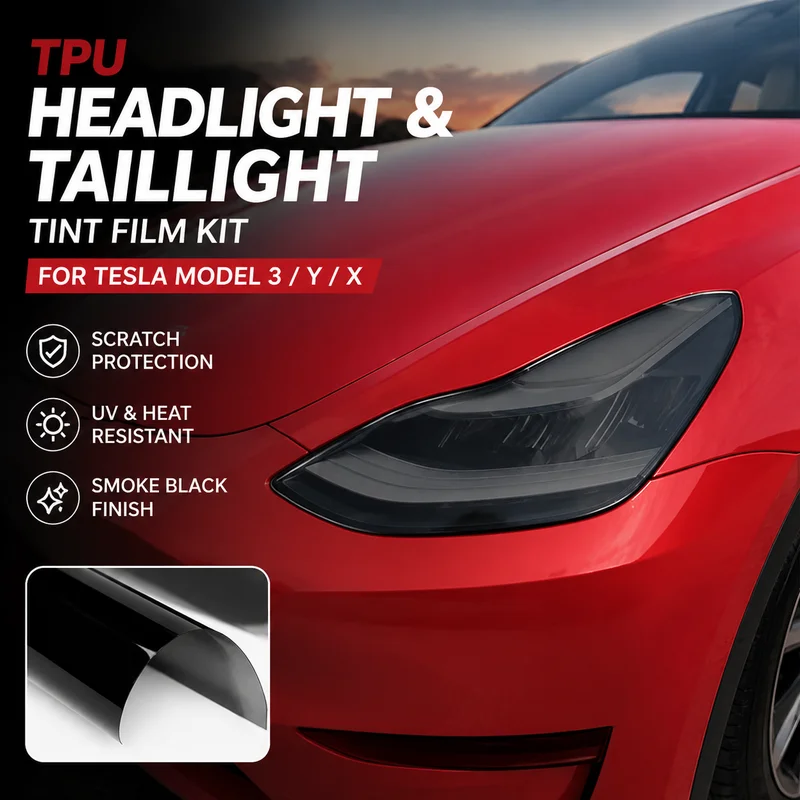 TPU Headlight and Taillight Tint Film Kit for Tesla Model 3/Y/X - Smoke Black Protective Transparent Car Accessories
TPU Headlight and Taillight Tint Film Kit for Tesla Model 3/Y/X - Smoke Black Protective Transparent Car Accessories