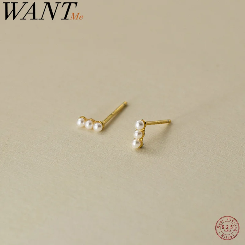 WANTME 925 Sterling Silver Minimalist Three Synthetic Pearl Fashion Cute Stud Earrings for Women Elegant Chic Daily Wear Jewelry
WANTME 925 Sterling Silver Minimalist Three Synthetic Pearl Fashion Cute Stud Earrings for Women Elegant Chic Daily Wear Jewelry