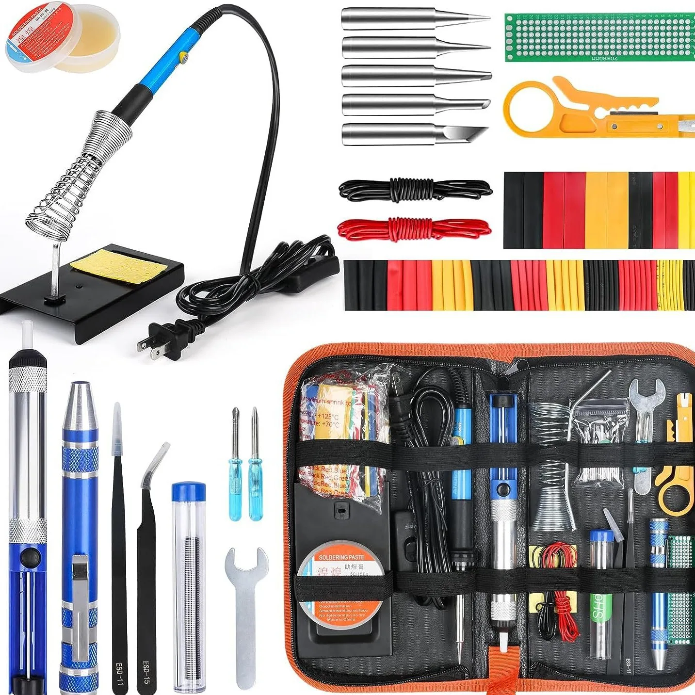 60w Soldering Iron with Switch 24 Pieces Set 110V/220V for Electronic and Electrical Welding
60w Soldering Iron with Switch 24 Pieces Set 110V/220V for Electronic and Electrical Welding