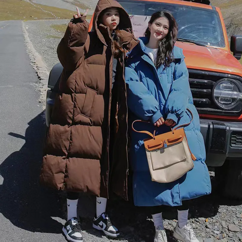 Women Thicken Down Cotton Jacket Korean Fashion Loose Knee Length Down Coat New Winter Warm Hooded Coat Windproof Long Outwear
Women Thicken Down Cotton Jacket Korean Fashion Loose Knee Length Down Coat New Winter Warm Hooded Coat Windproof Long Outwear