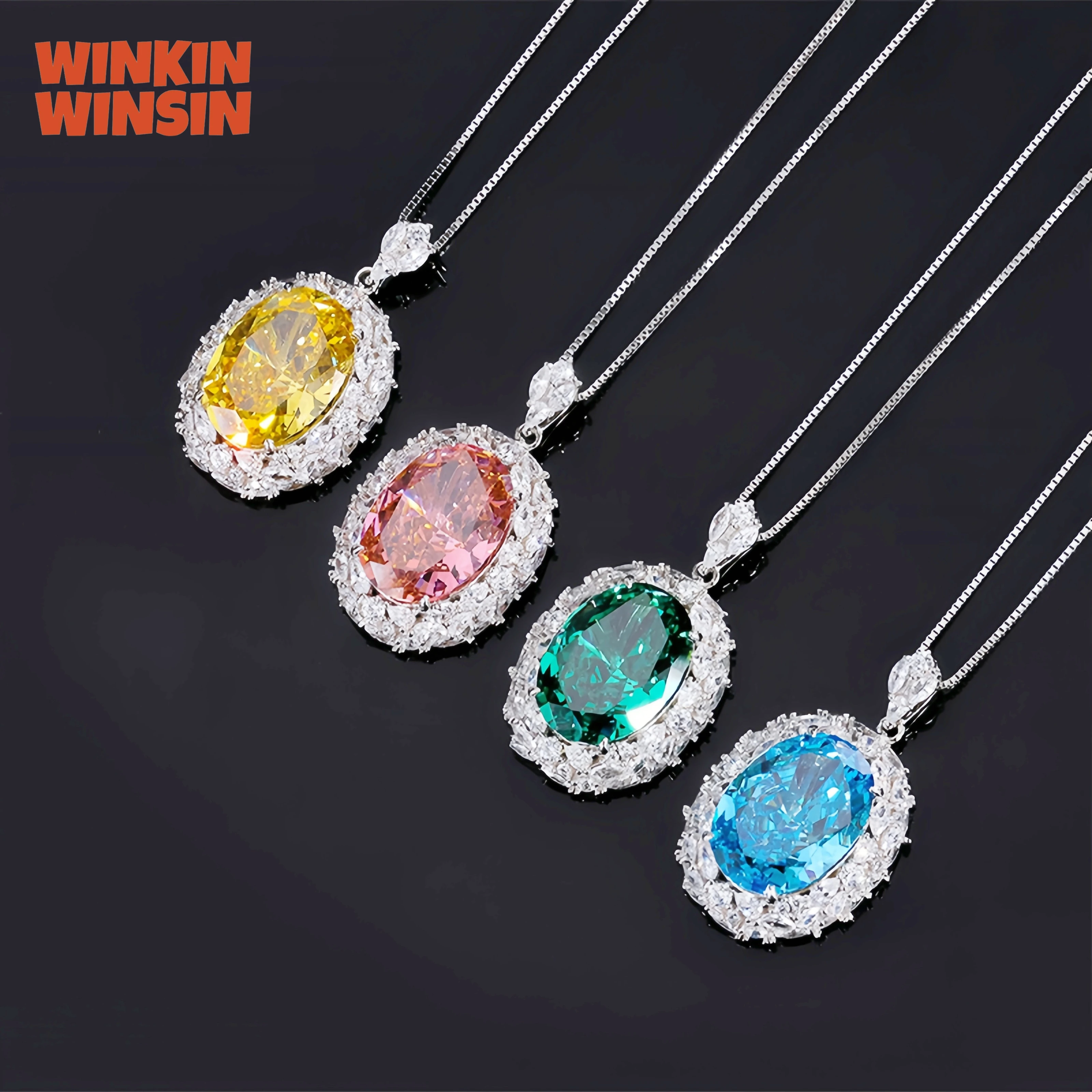WINKIN WINSIN Brand Real 925 Sterling Silver Pendant Necklace Carbon Diamond 13*18mm Egg Gemstones Pendants Necklaces Jewelry
WINKIN WINSIN Brand Real 925 Sterling Silver Pendant Necklace Carbon Diamond 13*18mm Egg Gemstones Pendants Necklaces Jewelry