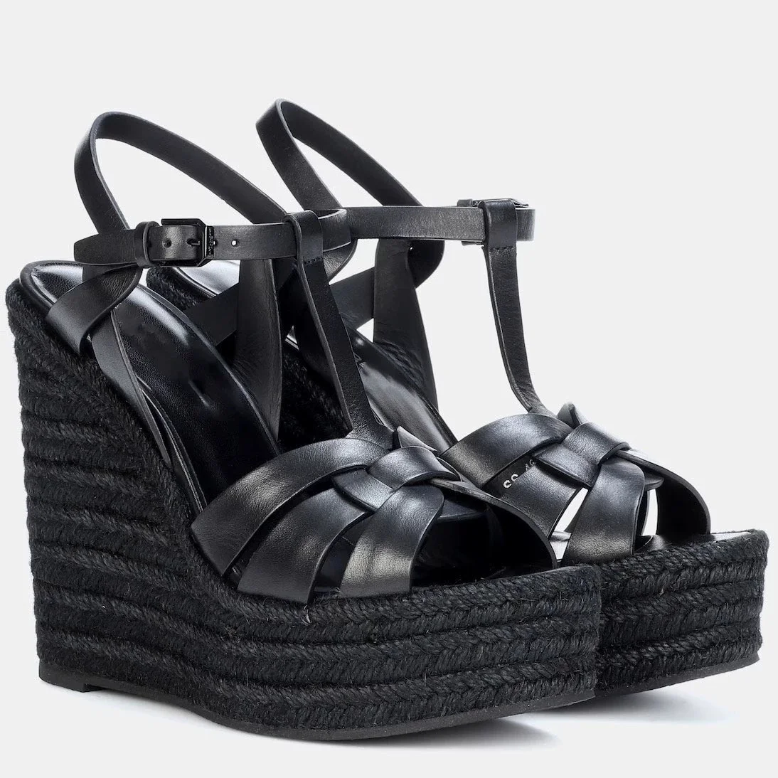 Women's Black Leather Espadrille Wedge Sandals T-Strap Ankle Buckle Open-Toe Shoes Stylish Footwear for Summer Casual All-Season
Women's Black Leather Espadrille Wedge Sandals T-Strap Ankle Buckle Open-Toe Shoes Stylish Footwear for Summer Casual All-Season