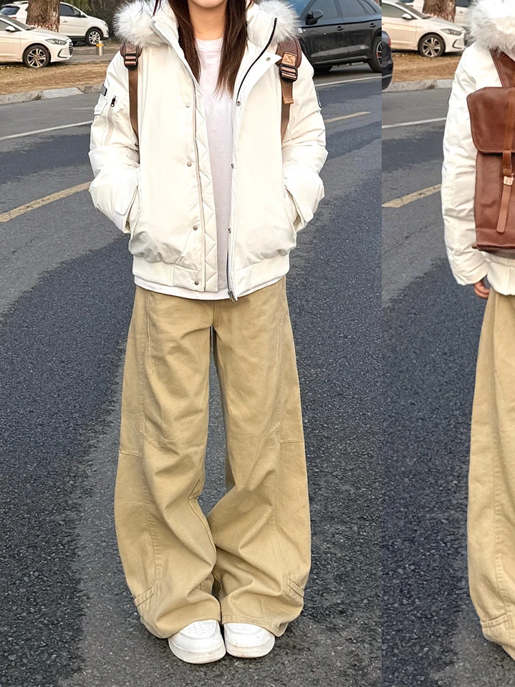 American Design Large Size Khaki Washed Denim Pants Women Summer New BF Lazy Wind Wash Slim Wide Leg High Waist Jeans
American Design Large Size Khaki Washed Denim Pants Women Summer New BF Lazy Wind Wash Slim Wide Leg High Waist Jeans