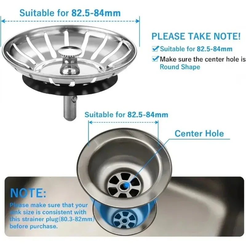 New 78/79/82/84mm Kitchen Sink Filter Hole Bathtub Hair Catcher Stopper Bathroom Sewer Drain Strainer Basin Sink Filter Tool
New 78/79/82/84mm Kitchen Sink Filter Hole Bathtub Hair Catcher Stopper Bathroom Sewer Drain Strainer Basin Sink Filter Tool