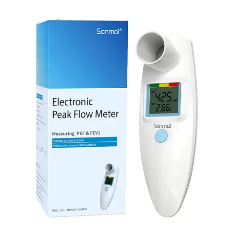Bluetooth Peak Flow Meter Spirometer Home Use Adults Kid RPM Asthma COPD Lung Capacity Telehealth Telemedicine
