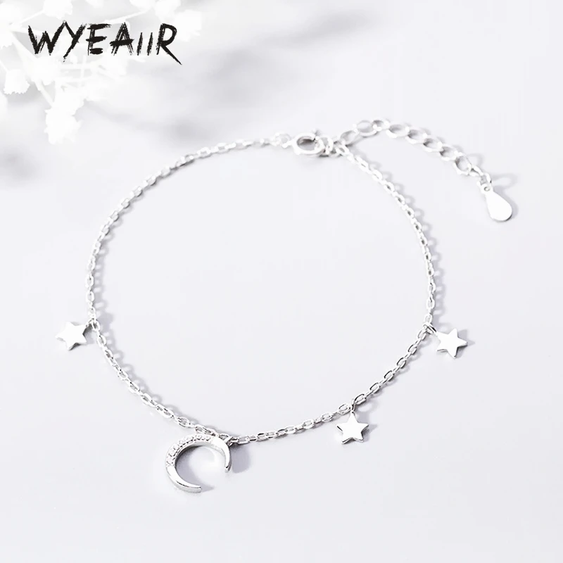 WYEAIIR 925 Sterling Silver Zircon Moon Star Mini Tassel Cute Jewelry Luxury Female Bracelet
WYEAIIR 925 Sterling Silver Zircon Moon Star Mini Tassel Cute Jewelry Luxury Female Bracelet