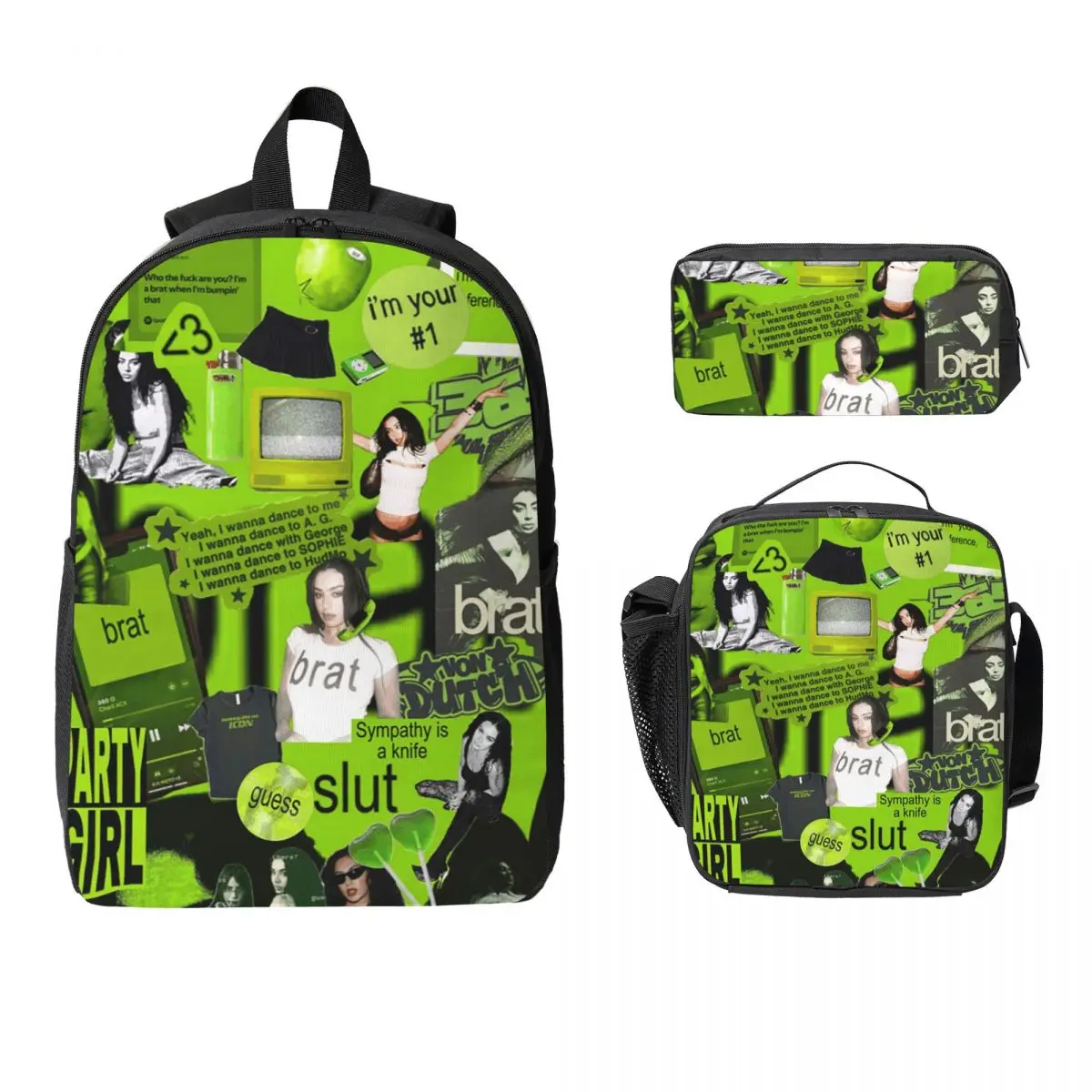 Brat Charli Xcx Backpack Student Boys Girls BookBag School Bag Computer Shoulder Bags 3ps Insulated Lunch Bag Pencil Case
Brat Charli Xcx Backpack Student Boys Girls BookBag School Bag Computer Shoulder Bags 3ps Insulated Lunch Bag Pencil Case