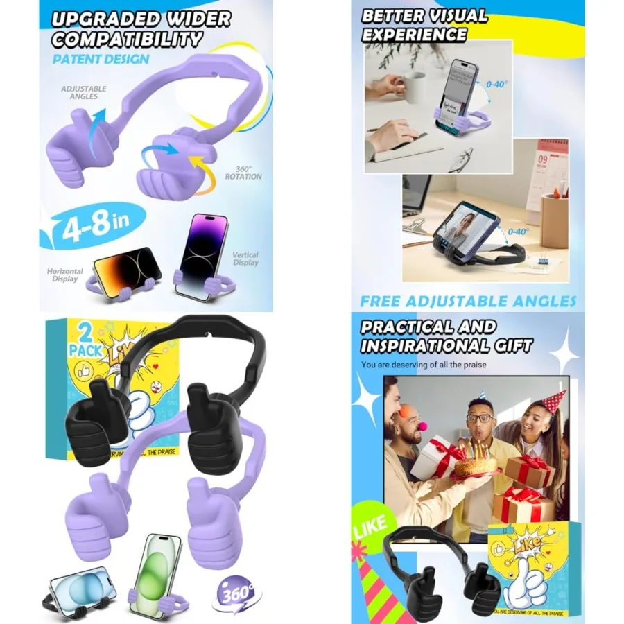 Gifts for Mothers Day Wife Mom Women Cell Phone Stand: UPGRADE Adjustable Thumbs Up Lazy Phone Holder for Desk Fun Birthday Gif
Gifts for Mothers Day Wife Mom Women Cell Phone Stand: UPGRADE Adjustable Thumbs Up Lazy Phone Holder for Desk Fun Birthday Gif