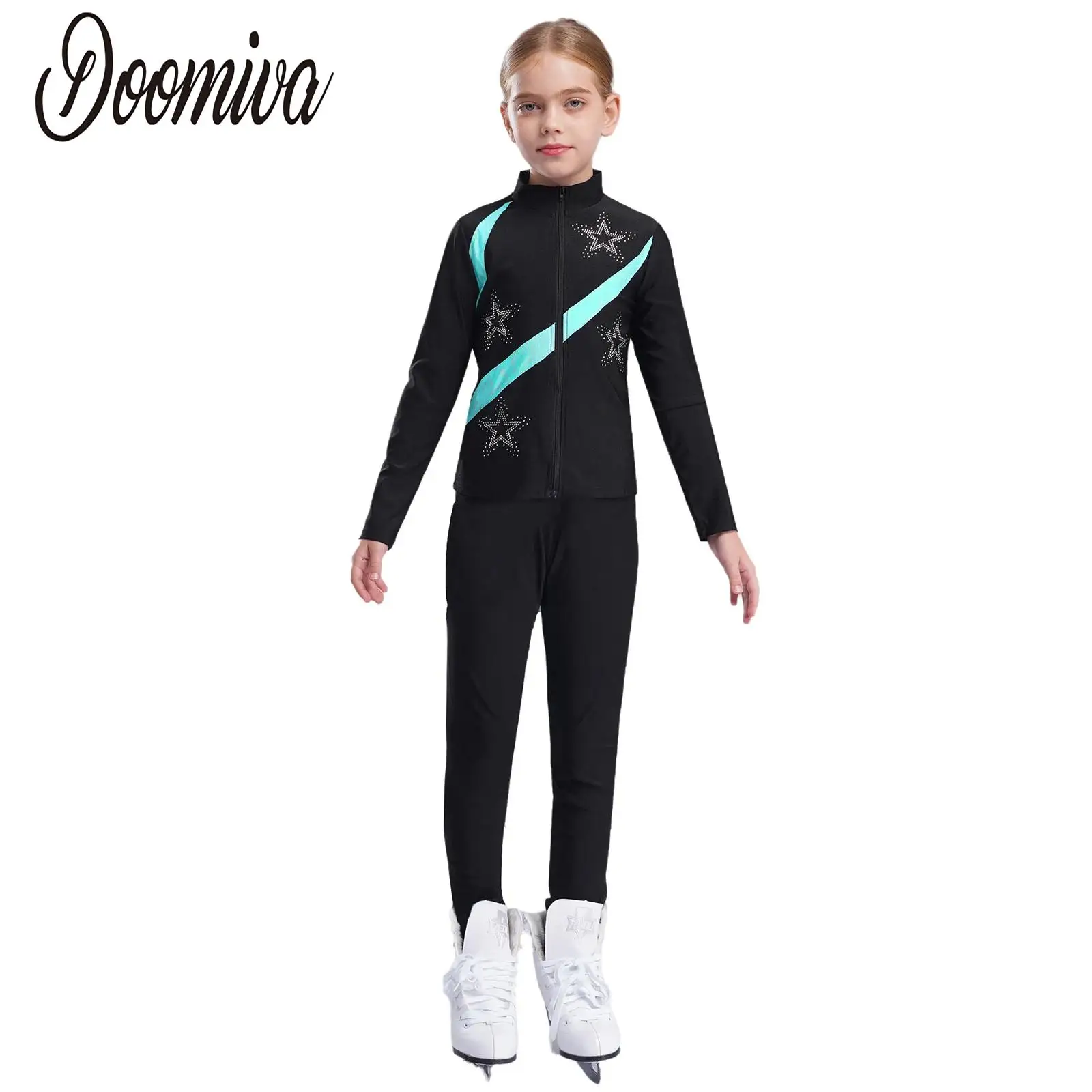 Girls Figure Skating Costume Rhinestones Mesh Patchwork Long Sleeve Zipper Sweatshirt with Leggings Roller Skating Outfits
Girls Figure Skating Costume Rhinestones Mesh Patchwork Long Sleeve Zipper Sweatshirt with Leggings Roller Skating Outfits