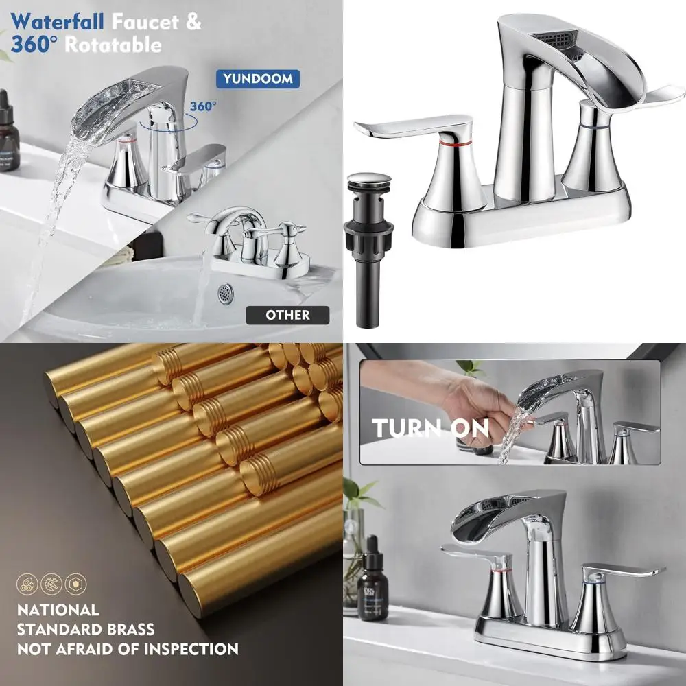 4-дюймовая центральная установка, хромированная, 2 ручки, 3 отверстия, 360 градусов ° Смеситель для раковины с поворотным изливом и выдвижным сливом
4-дюймовая центральная установка, хромированная, 2 ручки, 3 отверстия, 360 градусов ° Смеситель для раковины с поворотным изливом и выдвижным сливом