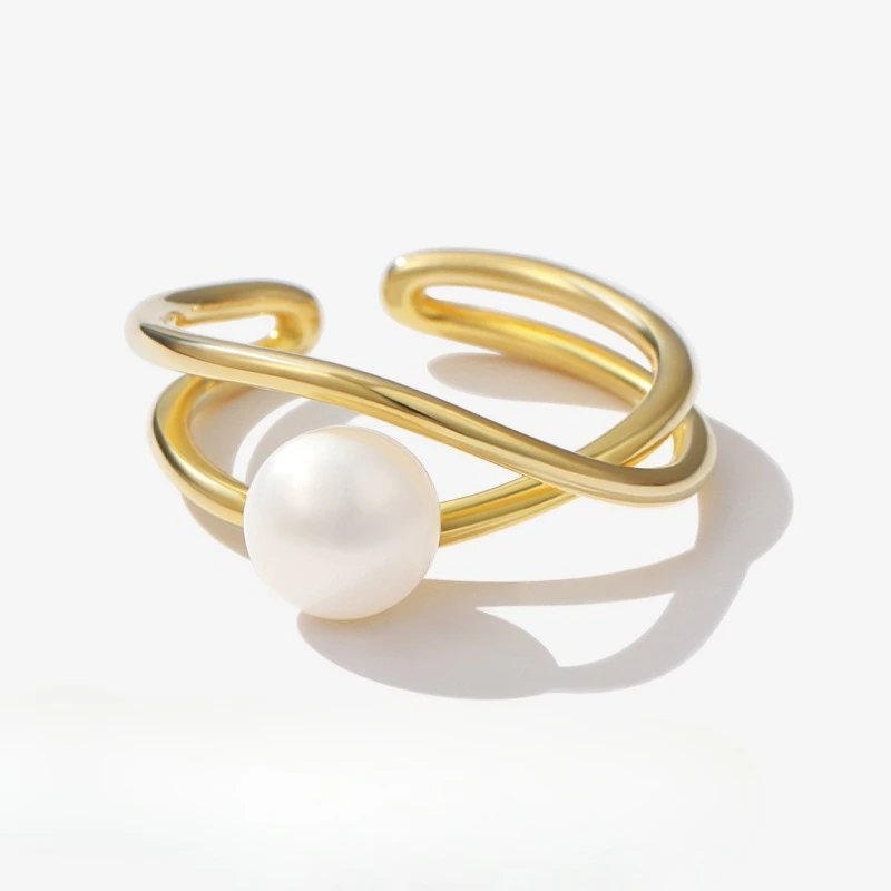 New S925 Silver Pearl Ring Female Ins Simple Lines Cross Geometric Opening Ring Temperament Jewelry Wedding Jewelry
New S925 Silver Pearl Ring Female Ins Simple Lines Cross Geometric Opening Ring Temperament Jewelry Wedding Jewelry