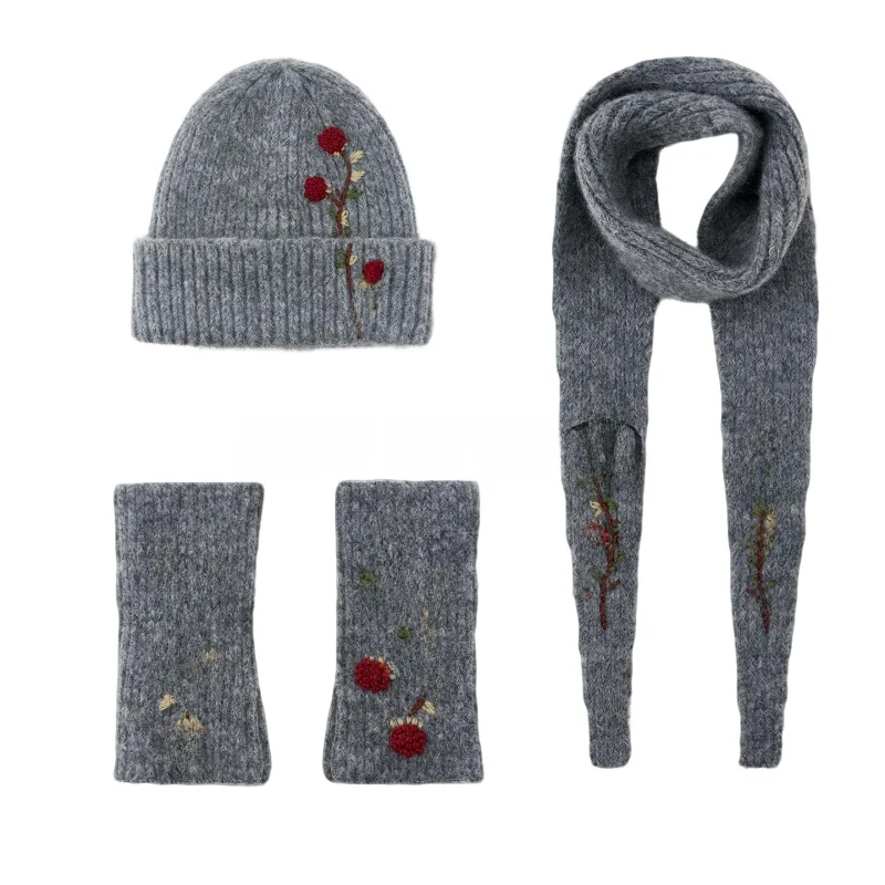 Вязаная шапка с цветочной вышивкой 0653274, перчатки с пальцами 0653276, вязаный шарф 0653275, модный комплект футболок для женщин
Вязаная шапка с цветочной вышивкой 0653274, перчатки с пальцами 0653276, вязаный шарф 0653275, модный комплект футболок для женщин