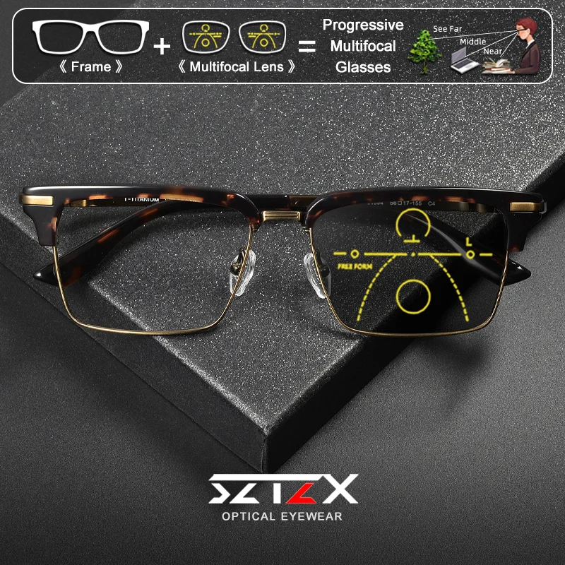 SZTZX Casual Style Titanium Acetate Eyebrow Frame Prescription Glasses Men Blue Light Filter Photochromic Progressive Eyeglasses
SZTZX Casual Style Titanium Acetate Eyebrow Frame Prescription Glasses Men Blue Light Filter Photochromic Progressive Eyeglasses