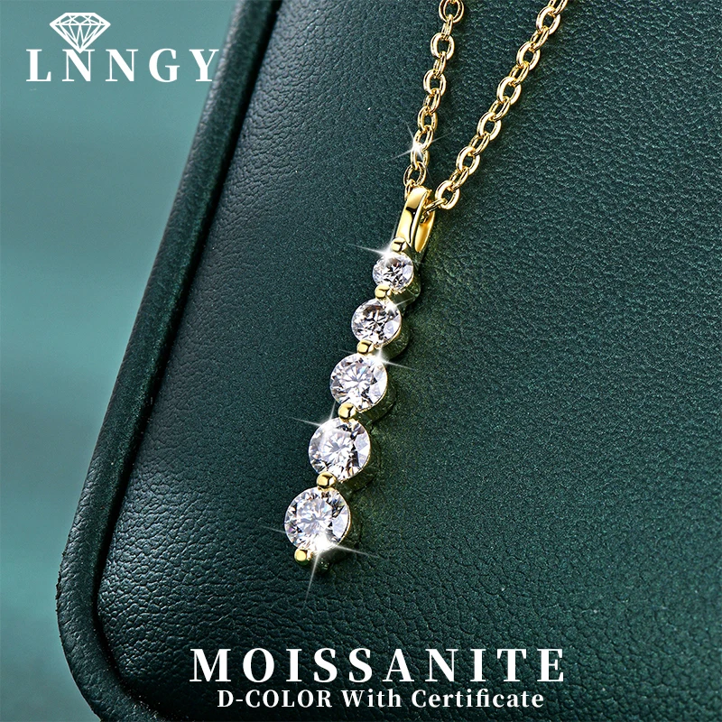Lnngy Brilliant 5-Stone Moissanite Necklace 14K Gold Filled Long Drop Pendant Necklace for Women Female Jewelry Accessories
Lnngy Brilliant 5-Stone Moissanite Necklace 14K Gold Filled Long Drop Pendant Necklace for Women Female Jewelry Accessories
