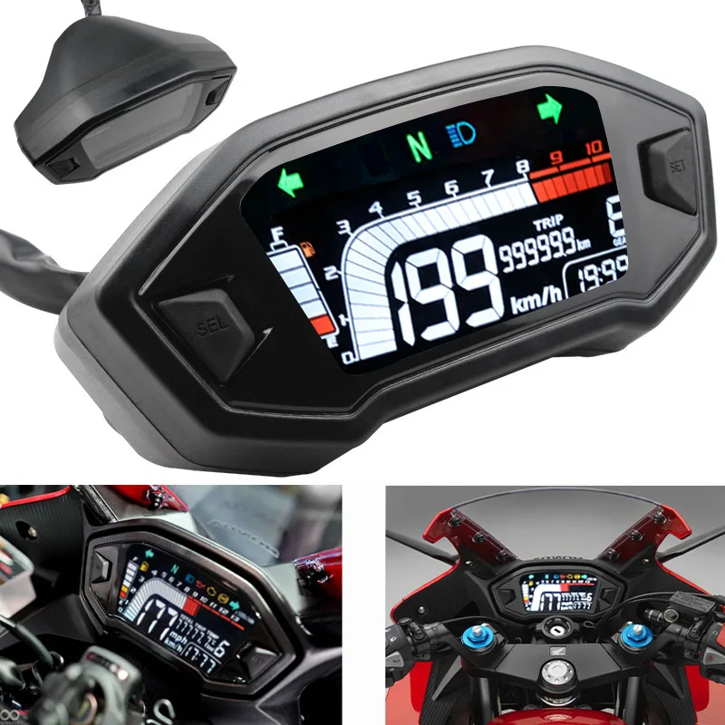 New Model Motorcycle Modification ATV LCD Instrument with Time Display, Tachometer, Speedometer, and Odometer 
New Model Motorcycle Modification ATV LCD Instrument with Time Display, Tachometer, Speedometer, and Odometer