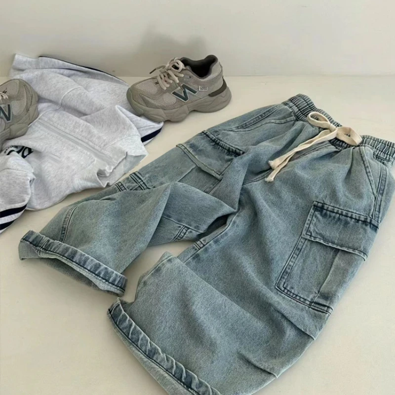 Jeans pants 2024 New Spring Autumn boy multi pocket long Leisure comfortable simple active tide
Jeans pants 2024 New Spring Autumn boy multi pocket long Leisure comfortable simple active tide