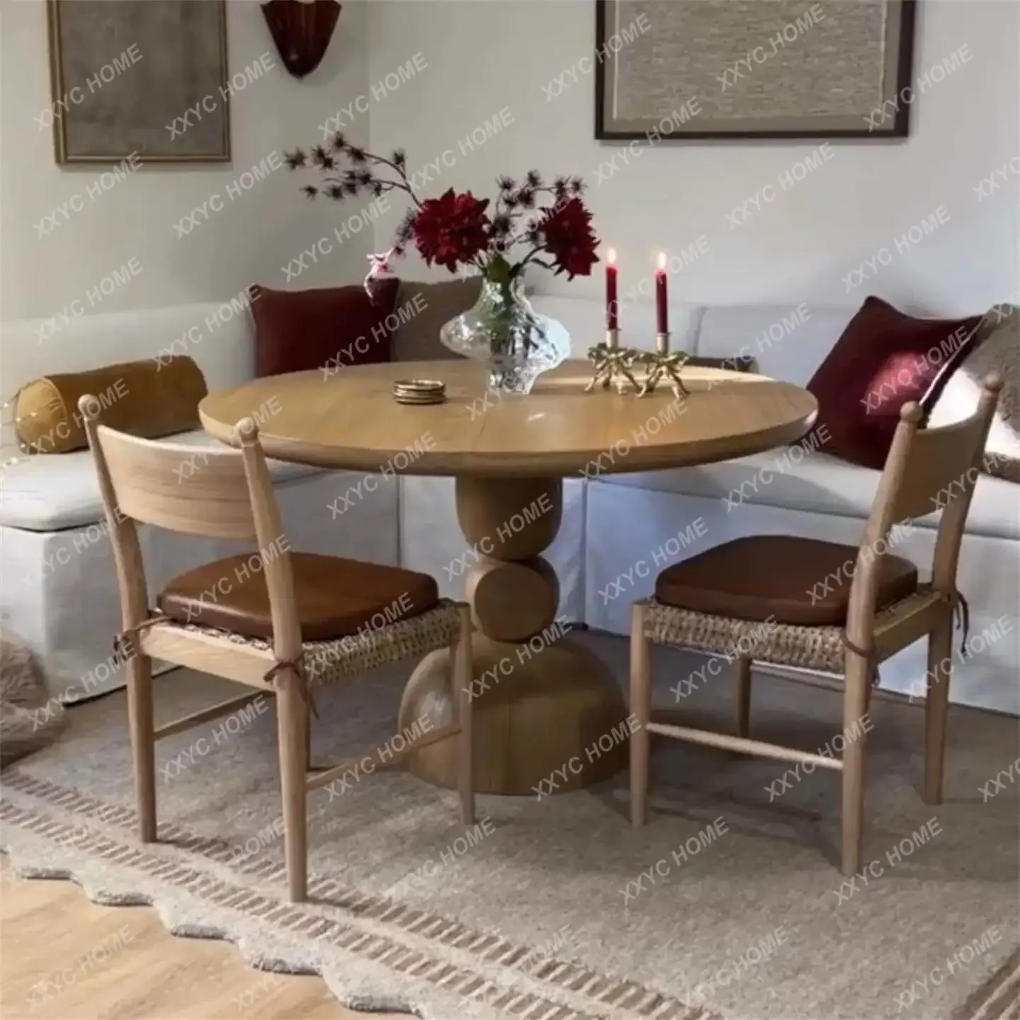 New arrive Minimalist solid wood modern simple small apartment household living room round table wooden base dining table
New arrive Minimalist solid wood modern simple small apartment household living room round table wooden base dining table