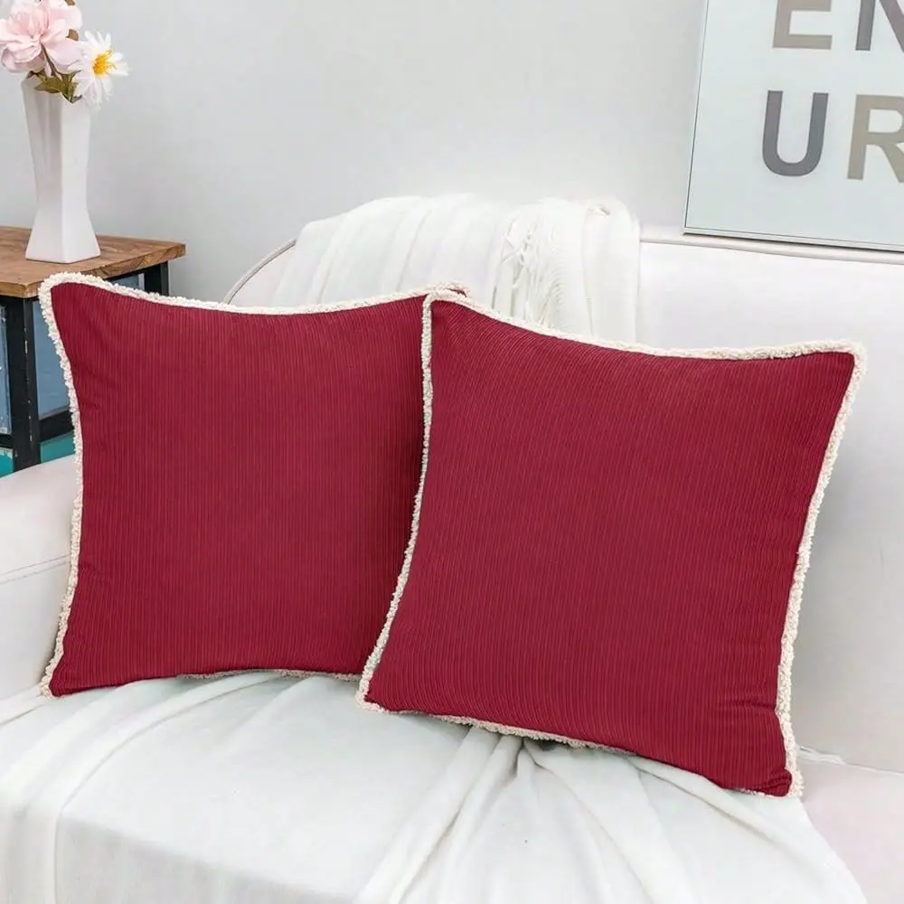 50 Red Chenille Throw Pillow Covers 18x18 Inch With Tassels Fringe, Pack Of 2, Soft Boho Farmhouse Cushion Cases For Couch Sofa
50 Red Chenille Throw Pillow Covers 18x18 Inch With Tassels Fringe, Pack Of 2, Soft Boho Farmhouse Cushion Cases For Couch Sofa