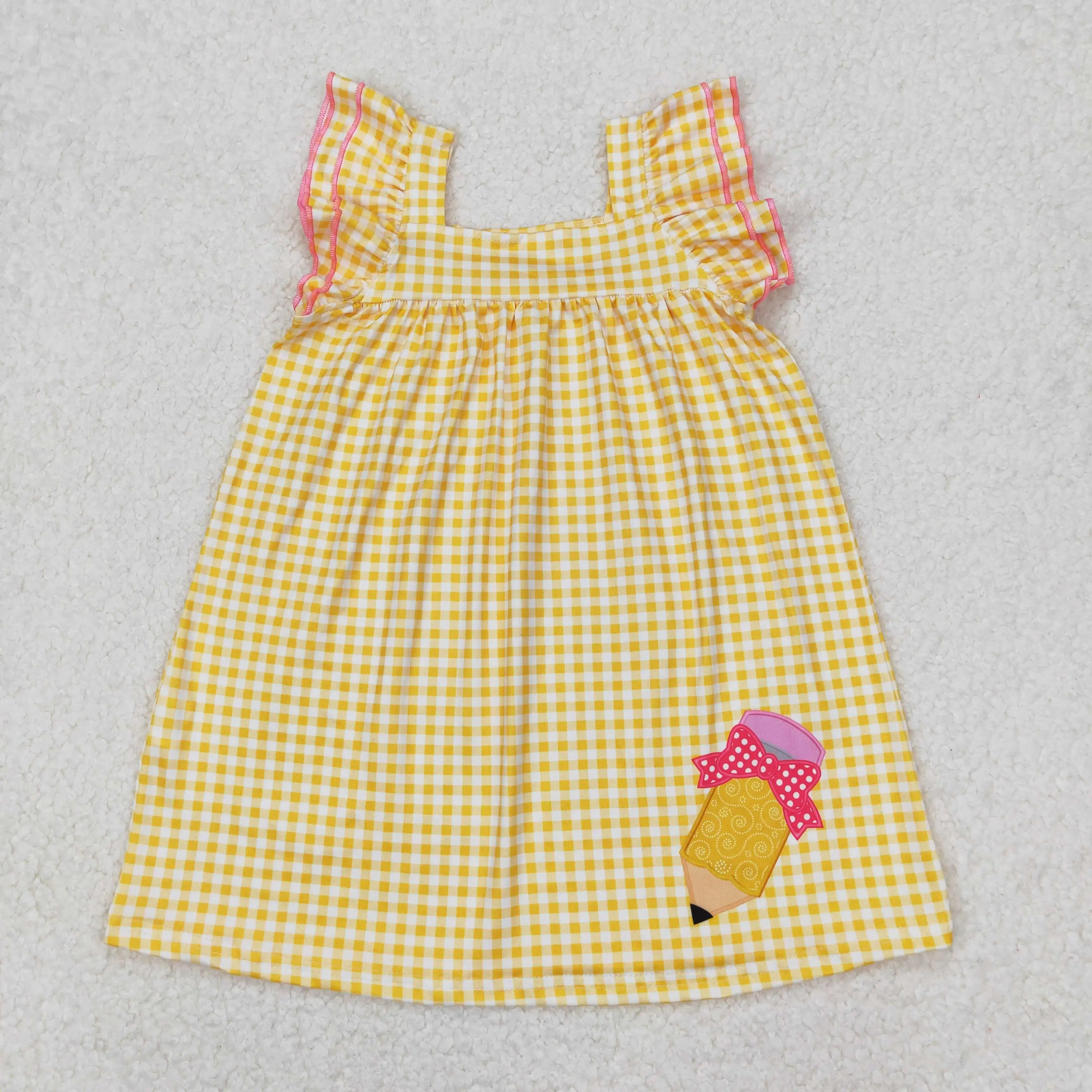 3.18y New stock baby girls summer dress wholesale boutique flower back to school bow pencil yellow plaid lace flying
3.18y New stock baby girls summer dress wholesale boutique flower back to school bow pencil yellow plaid lace flying