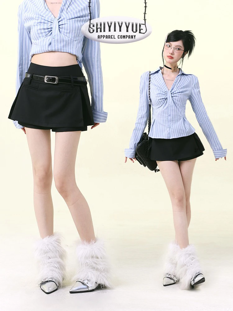 Asymmetric High Waist A-Line Skirt with Belt for Women Spring Summer Fashion Skirt Elegant Chic Black College Style
Asymmetric High Waist A-Line Skirt with Belt for Women Spring Summer Fashion Skirt Elegant Chic Black College Style