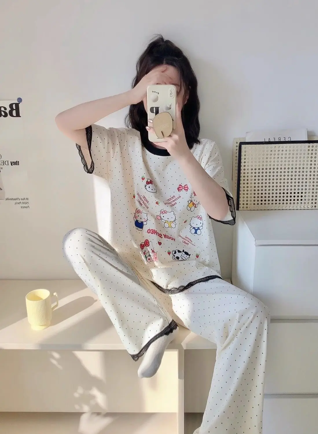 Sanrio Hello Kitty Nightwear Fot Women Pajamas Pant Short Sleeve Sleepwear Spring Pijama Cartoon Negligee Anime Pyjama Home Suit
Sanrio Hello Kitty Nightwear Fot Women Pajamas Pant Short Sleeve Sleepwear Spring Pijama Cartoon Negligee Anime Pyjama Home Suit