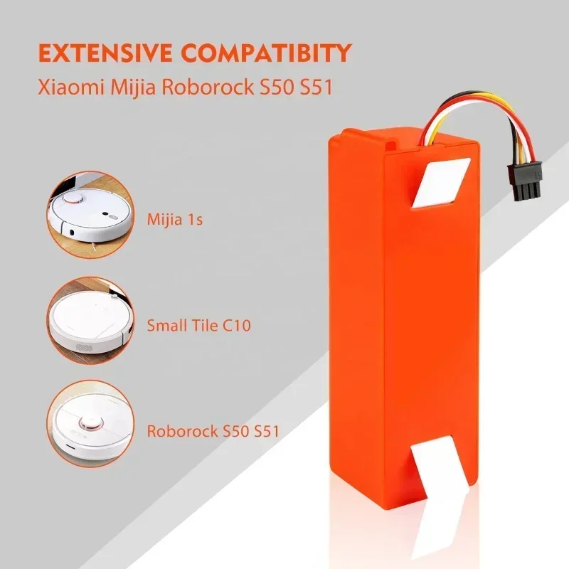 Robotic Vacuum Cleaner 14.4V Li-ion Replacement Battery for Xiaomi Robot Roborock S50 S51 S55 Accessory Spare Parts Battery
Robotic Vacuum Cleaner 14.4V Li-ion Replacement Battery for Xiaomi Robot Roborock S50 S51 S55 Accessory Spare Parts Battery