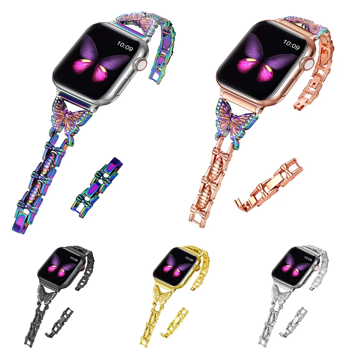 Metal Strap for Apple Watch Series 9 8 7 45mm 41mm Butterfly Style Practical Wristband for 6 5 4 3 SE 44mm 42mm 40mm 38mm Belt
Metal Strap for Apple Watch Series 9 8 7 45mm 41mm Butterfly Style Practical Wristband for 6 5 4 3 SE 44mm 42mm 40mm 38mm Belt