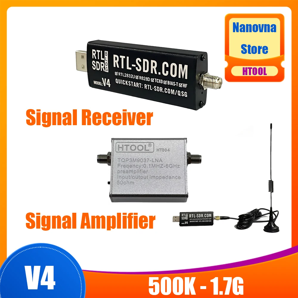 RTL-SDR V4 R828D RTL2832U 1PPM Software Defined Radio Receiver HT004 Signal Amplifier Low Noise 100k-6GHz Gain 20DB LNA
RTL-SDR V4 R828D RTL2832U 1PPM Software Defined Radio Receiver HT004 Signal Amplifier Low Noise 100k-6GHz Gain 20DB LNA