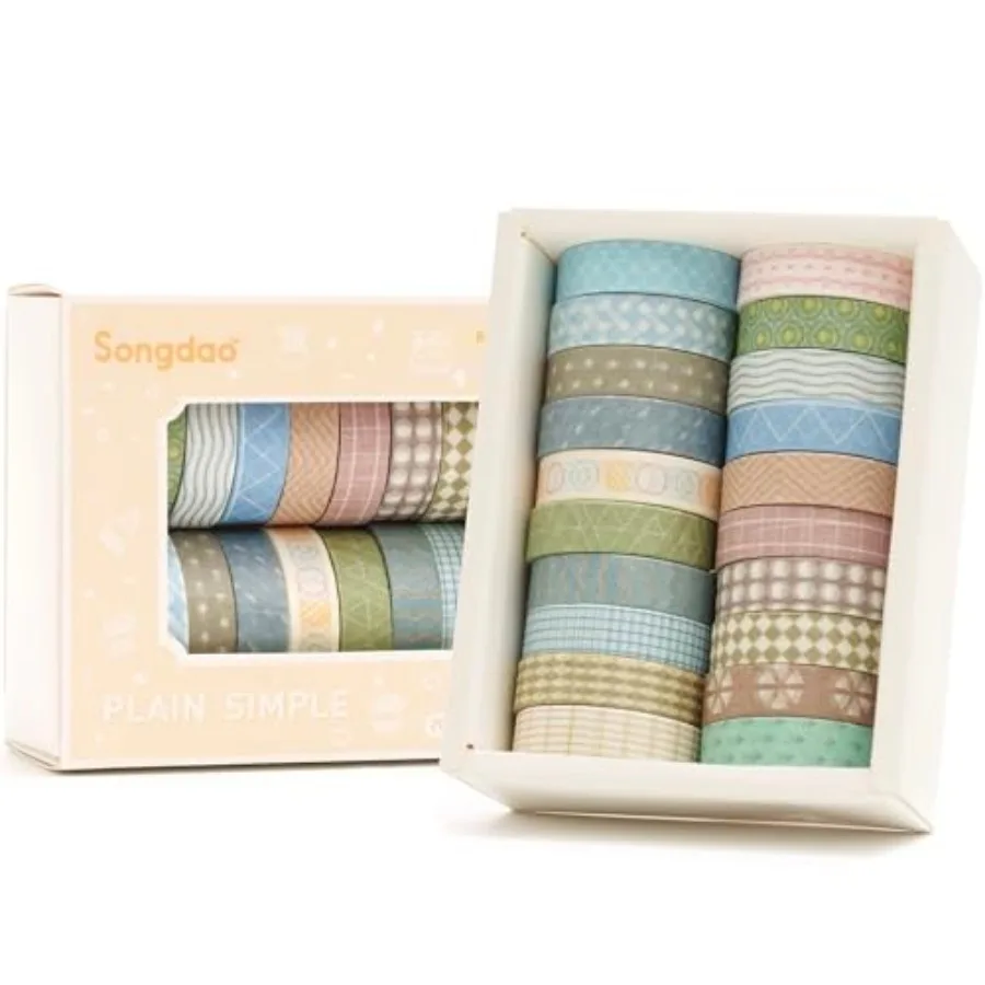 20 Rolls Basic Washi Tape Set Japanese Arts Adhesive Tapes Simple Patterns Decorative Masking Tape Sets for Craft,,Scrapbook, D
20 Rolls Basic Washi Tape Set Japanese Arts Adhesive Tapes Simple Patterns Decorative Masking Tape Sets for Craft,,Scrapbook, D