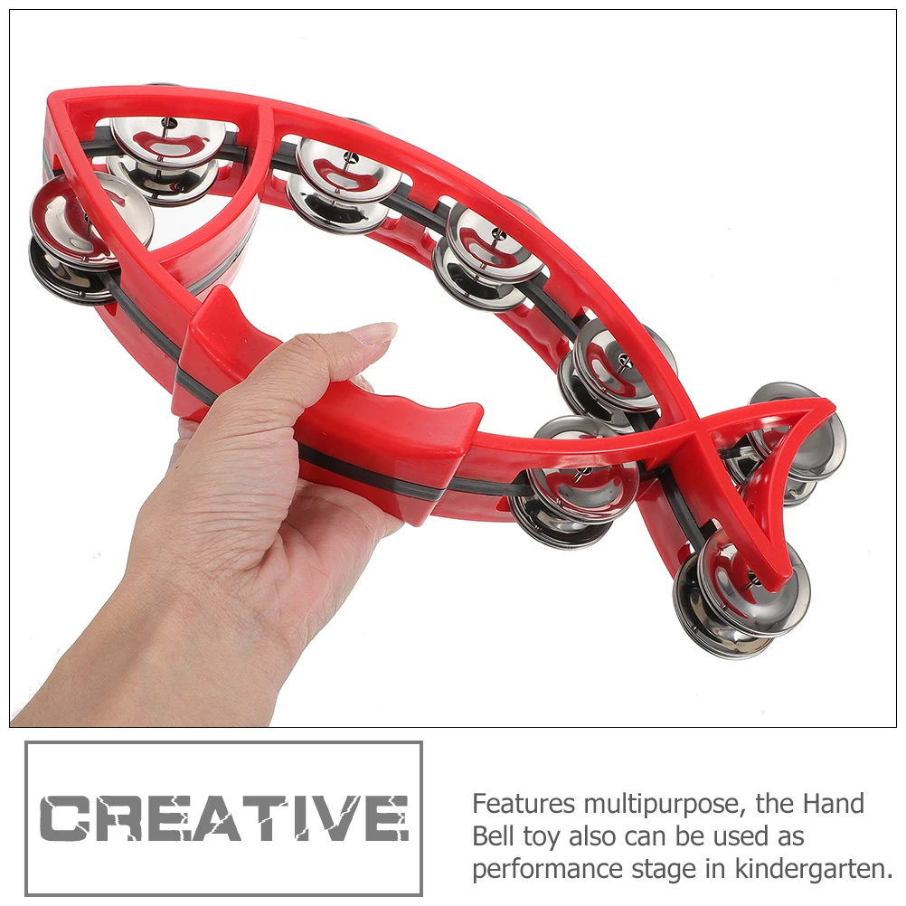 2Pcs Hand Bell Fish Shape Percussion Instrument for Children Rhythm Play Party Supply Musical Instrument Fun Activity Baby Gift