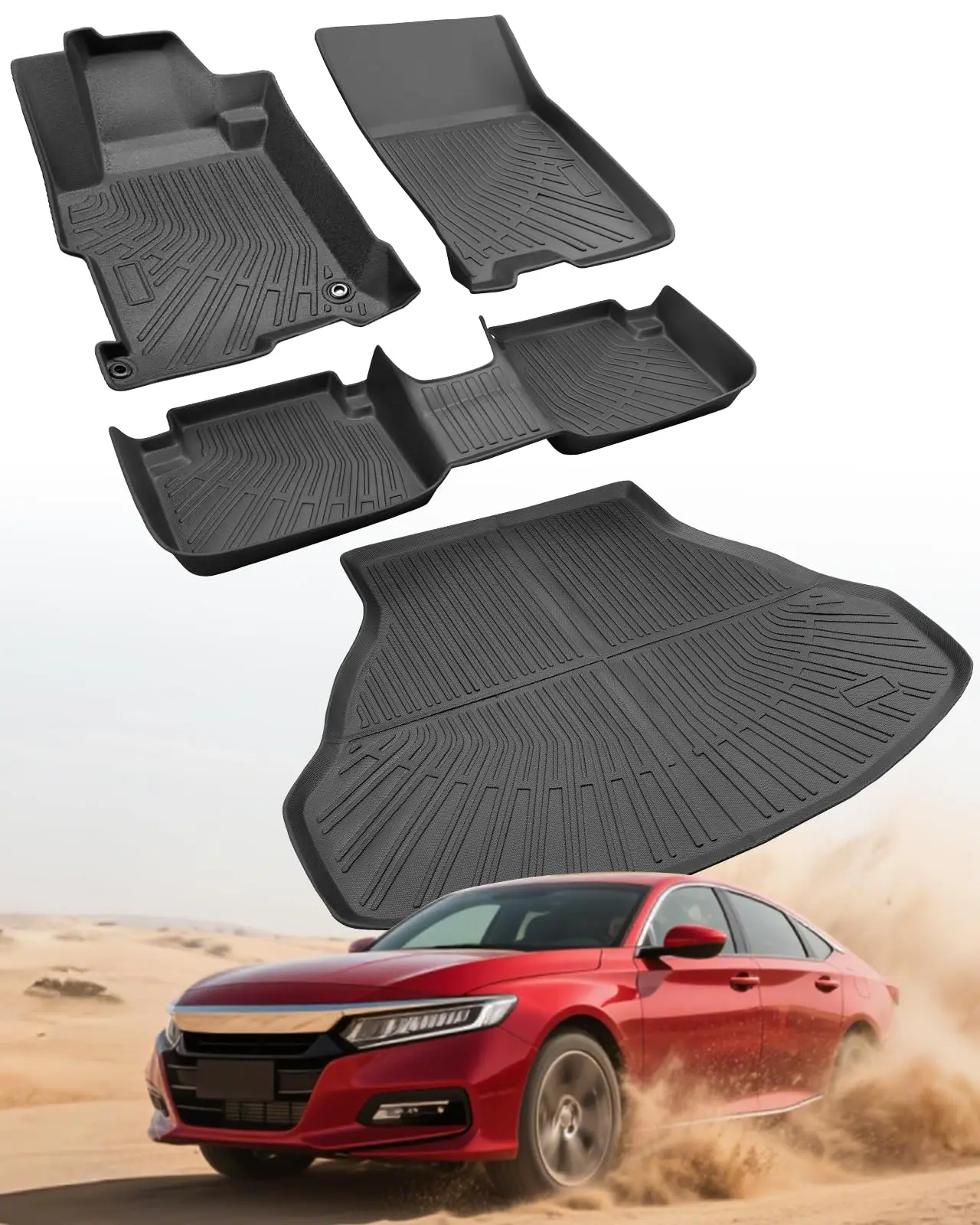 All-Weather TPE Rubber Floor Liners Set For Sedan 2013–2017, Black Custom Fit 4-Piece With Trunk Mat
All-Weather TPE Rubber Floor Liners Set For Sedan 2013–2017, Black Custom Fit 4-Piece With Trunk Mat