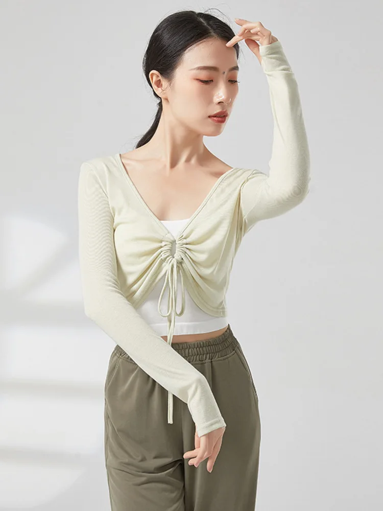 Dance Costumes Modern Practice Clothing Top Adult Drawstring Tied Cardigan Female Body Basic Training Dance Performance Clothing
Dance Costumes Modern Practice Clothing Top Adult Drawstring Tied Cardigan Female Body Basic Training Dance Performance Clothing