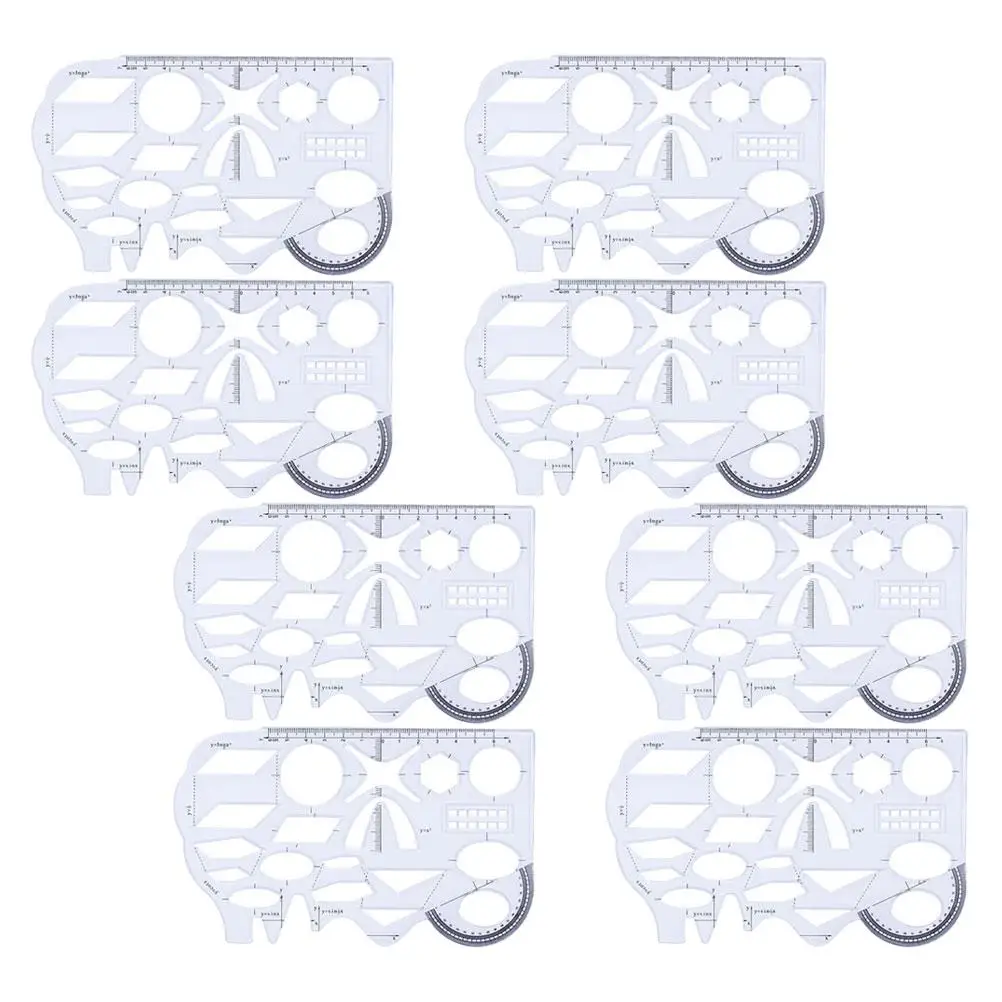 8pcs Multifunction Drawing Ruler Plastic Transparent Student School Architect Scale Template Set Measuring Tool
8pcs Multifunction Drawing Ruler Plastic Transparent Student School Architect Scale Template Set Measuring Tool