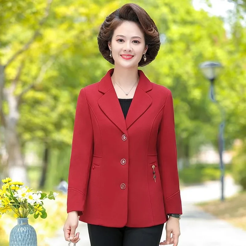 Mother Short Blazer Jacket Spring Autumn NEW Temperament Women Suit Coat Fashion Middle-Aged Women Large Size Blazer Outwear 5XL
Mother Short Blazer Jacket Spring Autumn NEW Temperament Women Suit Coat Fashion Middle-Aged Women Large Size Blazer Outwear 5XL