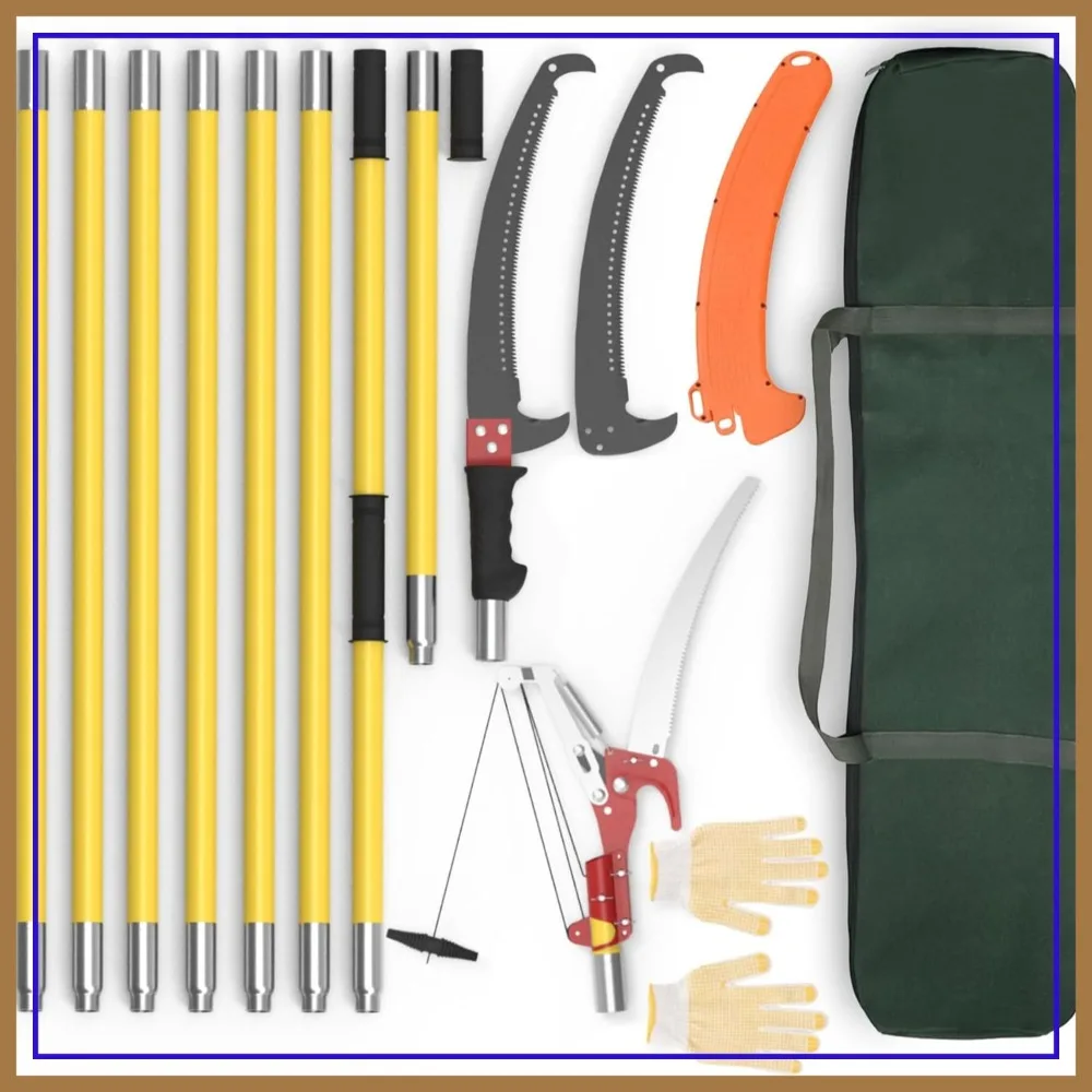 7.3-27 ft Extendable Tree Trimmer Pole Saw, Steel Blade Pruner for High Branches
7.3-27 ft Extendable Tree Trimmer Pole Saw, Steel Blade Pruner for High Branches