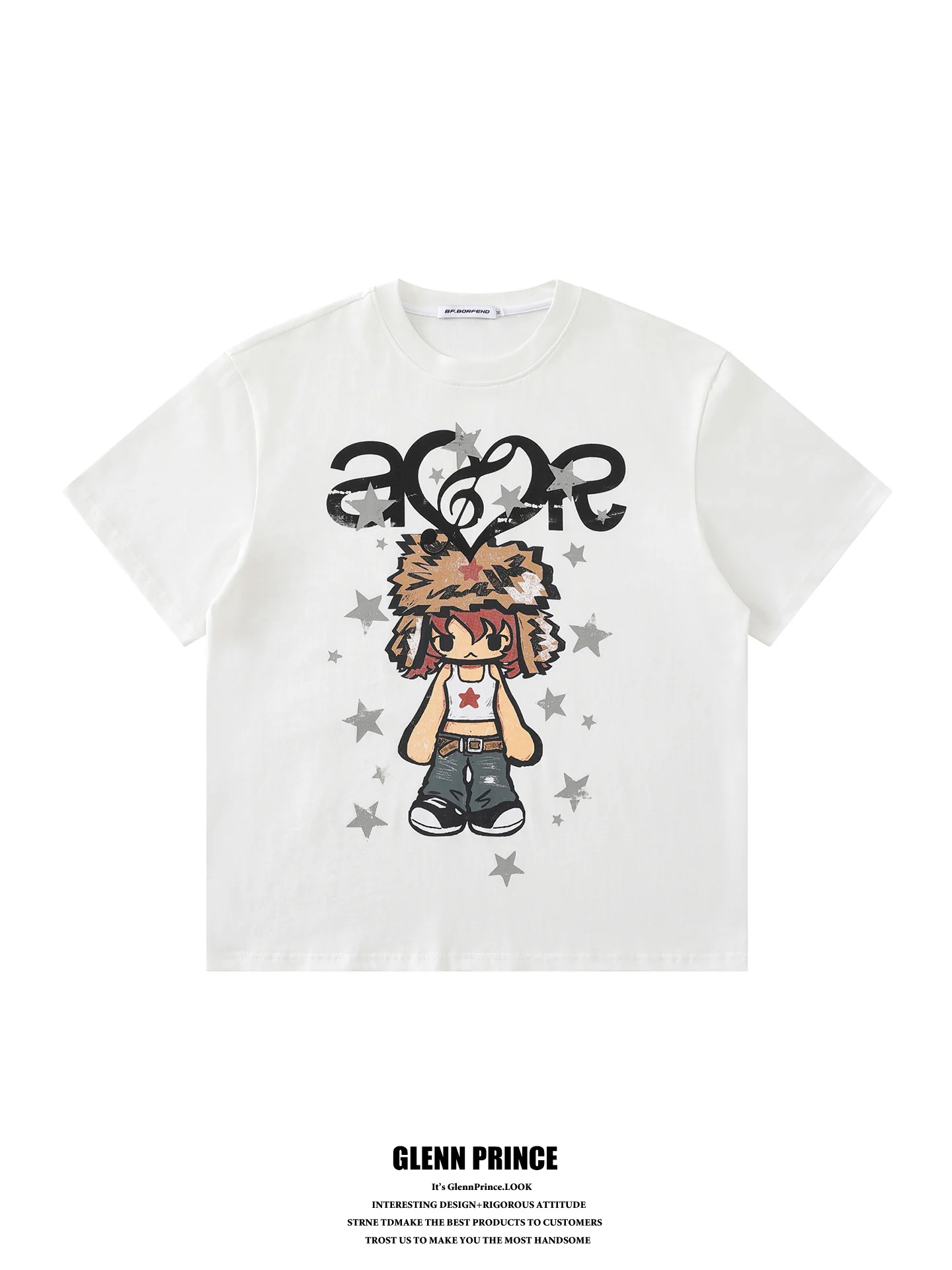 Summer Cute Girl Star Print Short Sleeve T-Shirt Men's Y2K Light Cotton Couple's Top Trendy Loose Fit Breathable round Neck
Summer Cute Girl Star Print Short Sleeve T-Shirt Men's Y2K Light Cotton Couple's Top Trendy Loose Fit Breathable round Neck