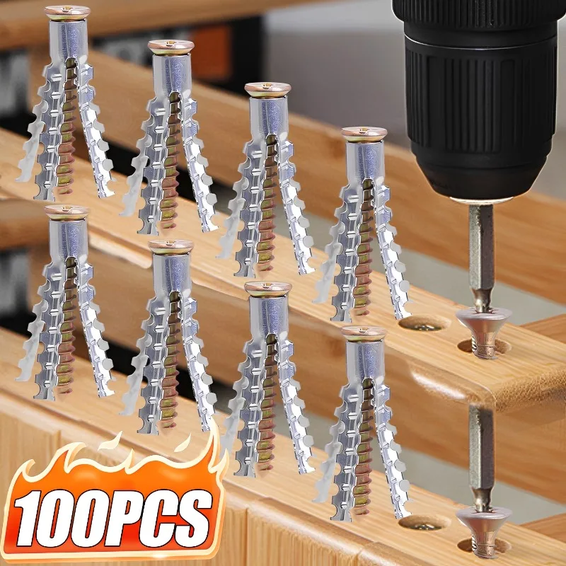 20/100pcs Metal Anchors with Screws Self Tapping Screws Sets Drywall Fasteners Bolts Serrated Plain Carbon Steel Expansion Tube
20/100pcs Metal Anchors with Screws Self Tapping Screws Sets Drywall Fasteners Bolts Serrated Plain Carbon Steel Expansion Tube