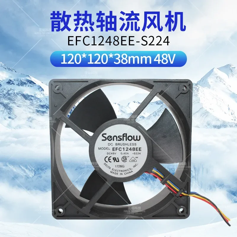 for EFC1248EE-S224 Delta 12038 DC48V 0.4A 4-wire PWM Double Ball Bearing Chassis Cooling Fan
for EFC1248EE-S224 Delta 12038 DC48V 0.4A 4-wire PWM Double Ball Bearing Chassis Cooling Fan