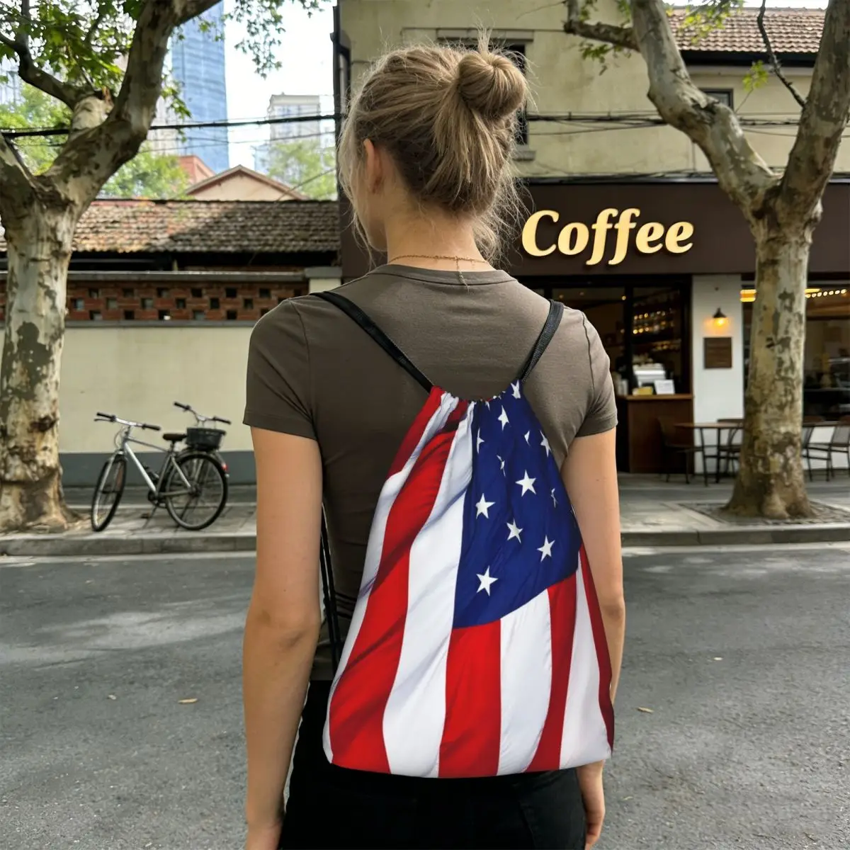 American Flag Flying Backpacks Portable Drawstring Bags Sundries Bag Book Bags for Man Woman Students
American Flag Flying Backpacks Portable Drawstring Bags Sundries Bag Book Bags for Man Woman Students