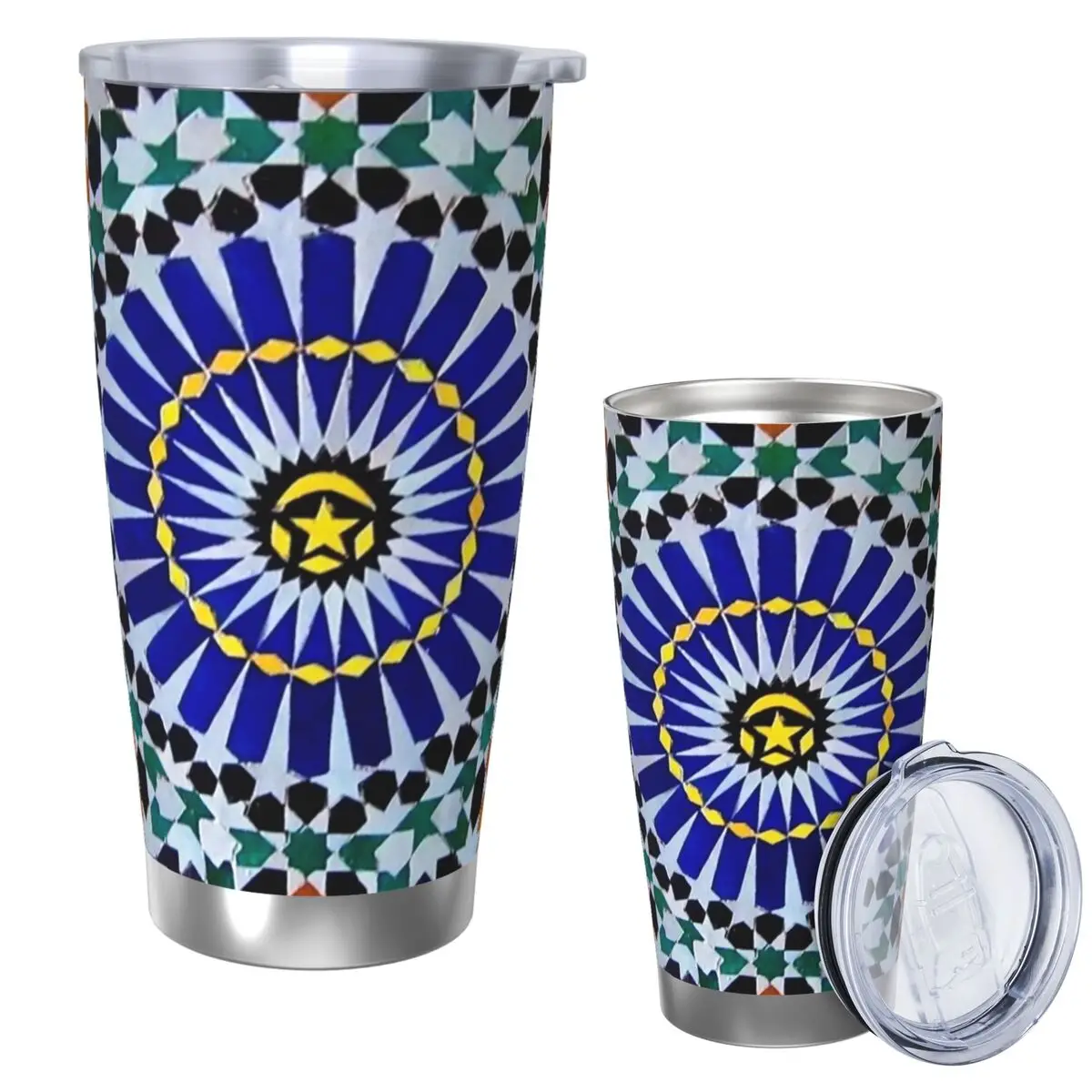 Arabic Tiles Moroccan Mosaic Stainless Steel Tumbler Vacuum Insulated Mugs Thermal Cold Bottle Straws With Lid 20oz
Arabic Tiles Moroccan Mosaic Stainless Steel Tumbler Vacuum Insulated Mugs Thermal Cold Bottle Straws With Lid 20oz