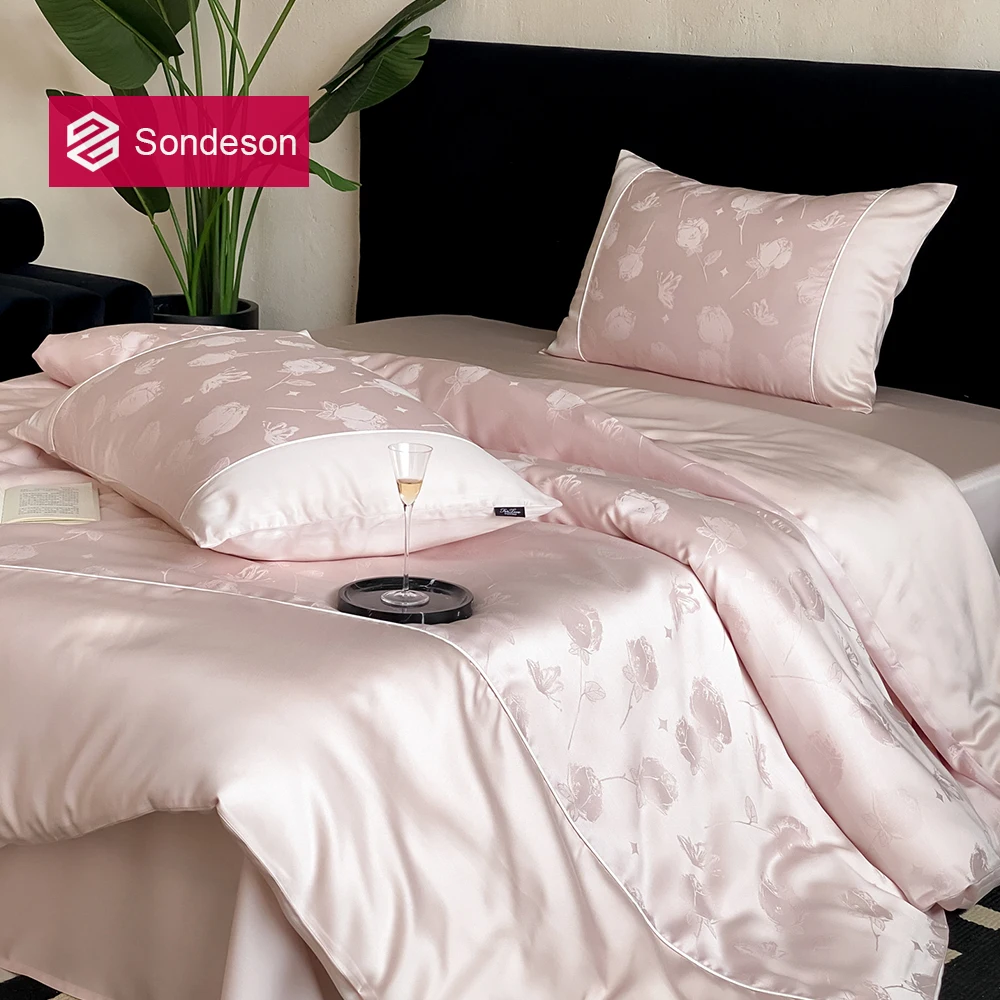 Sondeson Luxury 100% Mulberry Silk Jacquard Bedding Set Duvet Cover Flat Sheet Pillowcases Queen King Ultra Soft Breathable
Sondeson Luxury 100% Mulberry Silk Jacquard Bedding Set Duvet Cover Flat Sheet Pillowcases Queen King Ultra Soft Breathable