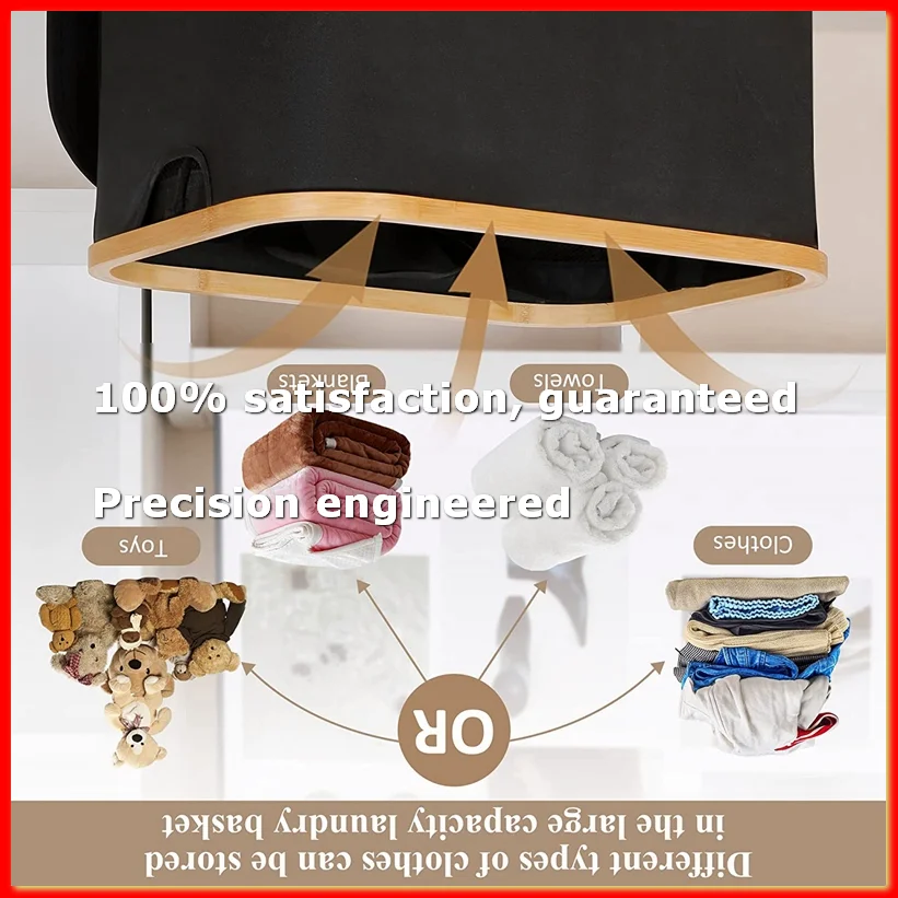 110L Laundry Hamper with Handle and Lid, Basket Organizer with Removable Inner Bag for Clothes Toys Black-A09G
110L Laundry Hamper with Handle and Lid, Basket Organizer with Removable Inner Bag for Clothes Toys Black-A09G