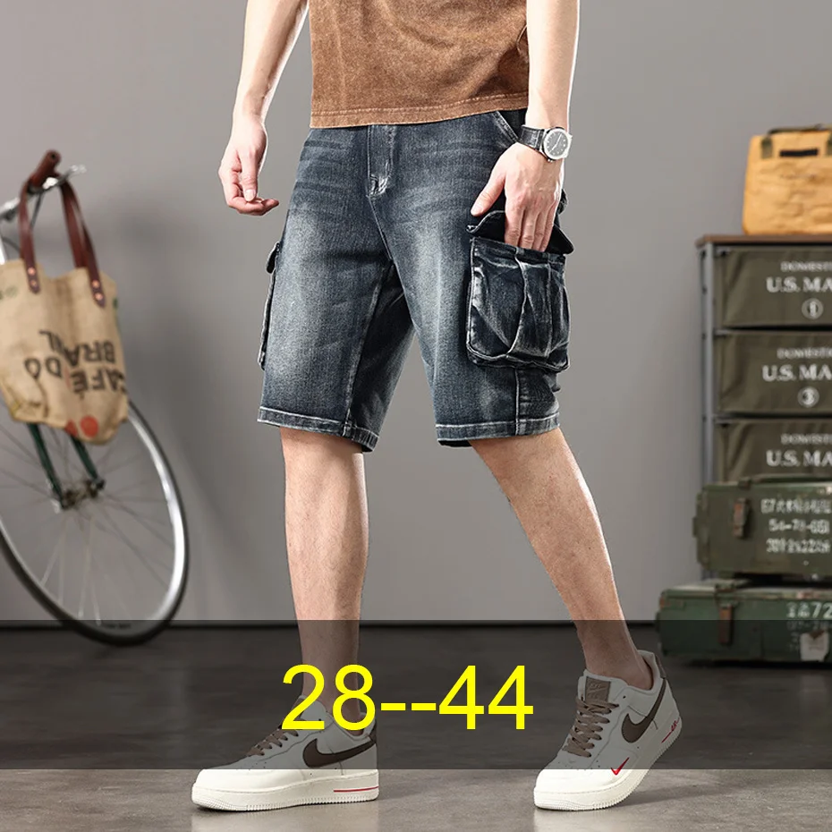 Summer Denim Shorts Men Pocket Cargo Jean Shorts Plus Size 44 Fashion Casual Short Pants Male Black Bottom
Summer Denim Shorts Men Pocket Cargo Jean Shorts Plus Size 44 Fashion Casual Short Pants Male Black Bottom