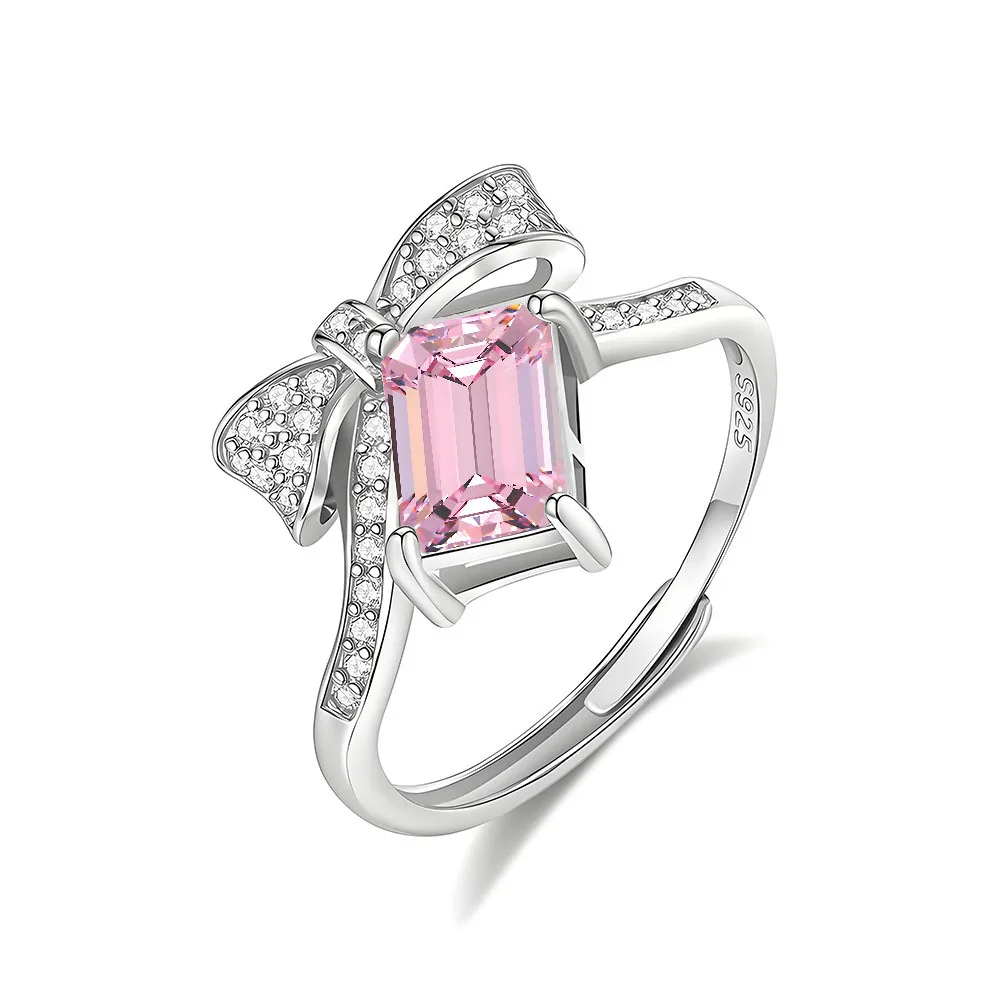New bow princess pink diamond ring feminine sweet temperament versatile high-end accessories
New bow princess pink diamond ring feminine sweet temperament versatile high-end accessories