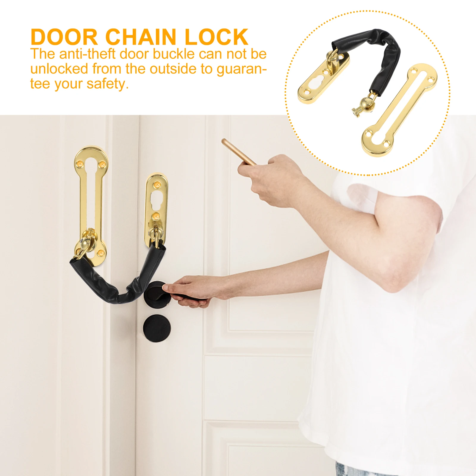 Anti-theft Door Bolt Latches Hardware Chain Metal Apartment Security Stainless Steel
Anti-theft Door Bolt Latches Hardware Chain Metal Apartment Security Stainless Steel