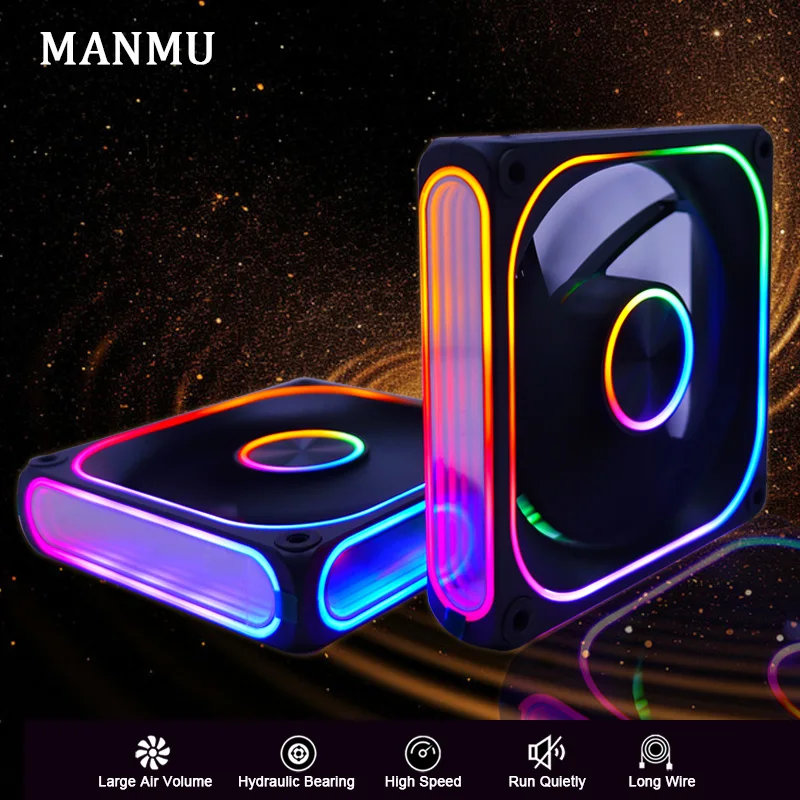 MANMU Rgb Computer Fans Rainbow Color Rgb Fan For pc Gaming pc Case 120mm 12V Fan
MANMU Rgb Computer Fans Rainbow Color Rgb Fan For pc Gaming pc Case 120mm 12V Fan