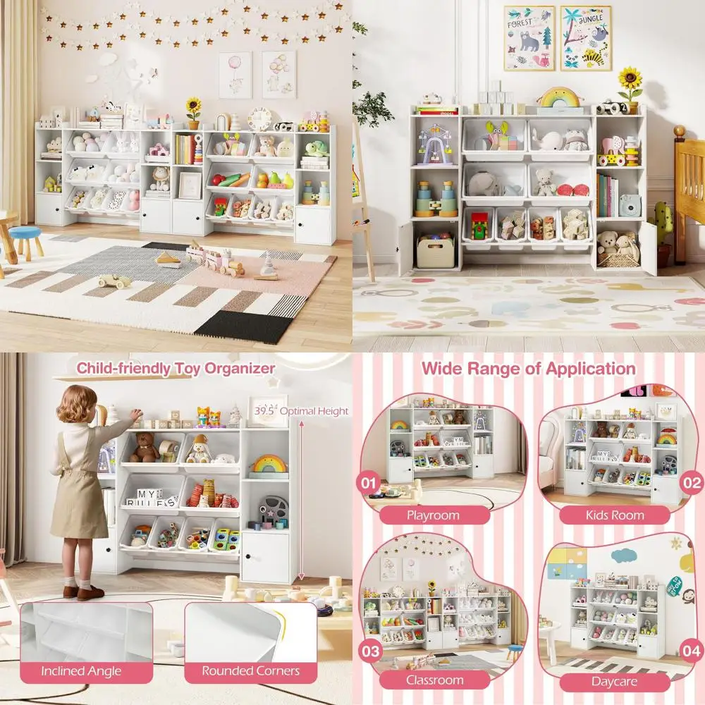 Деревянный органайзер для детских игрушек с 8 контейнерами, открытыми полками и секциями для игровой комнаты, детской и спальни (белый)
Деревянный органайзер для детских игрушек с 8 контейнерами, открытыми полками и секциями для игровой комнаты, детской и спальни (белый)