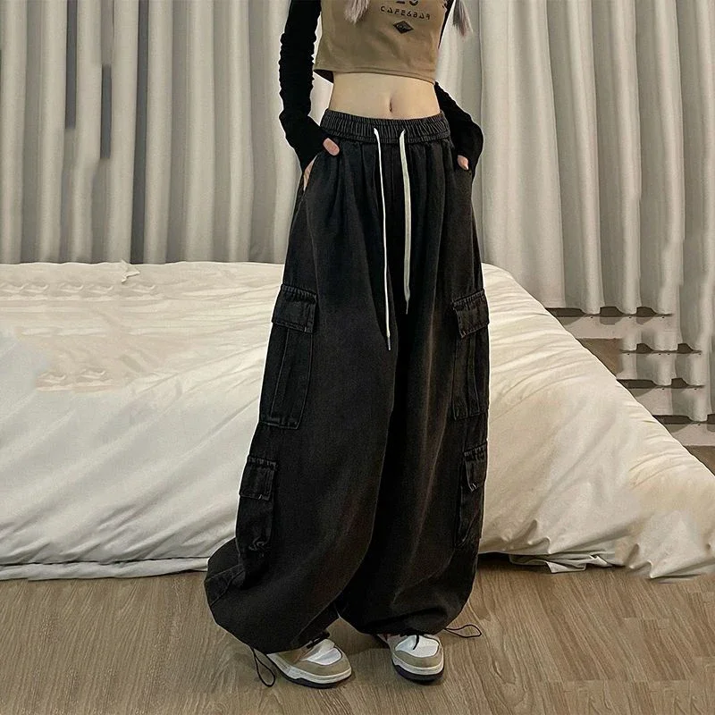 Y2K Hip Hop Cargo Jeans Women High Waist Loose Pocket Casual Denim Trousers Korean Retro Streetwear Wide Leg Pants
Y2K Hip Hop Cargo Jeans Women High Waist Loose Pocket Casual Denim Trousers Korean Retro Streetwear Wide Leg Pants