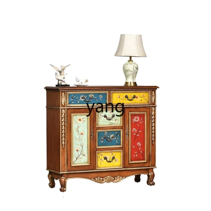 LTT entrance cabinet painted retro brown drawer storage side cabinet opposite door storage engraving
LTT entrance cabinet painted retro brown drawer storage side cabinet opposite door storage engraving